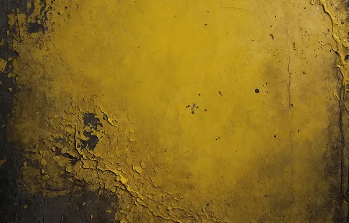 Worn Yellow Paint Grunge Metal Plate Texture Backdrop